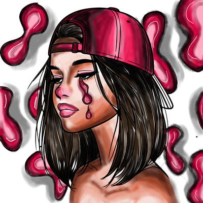 realistic  girl with a backwards hat