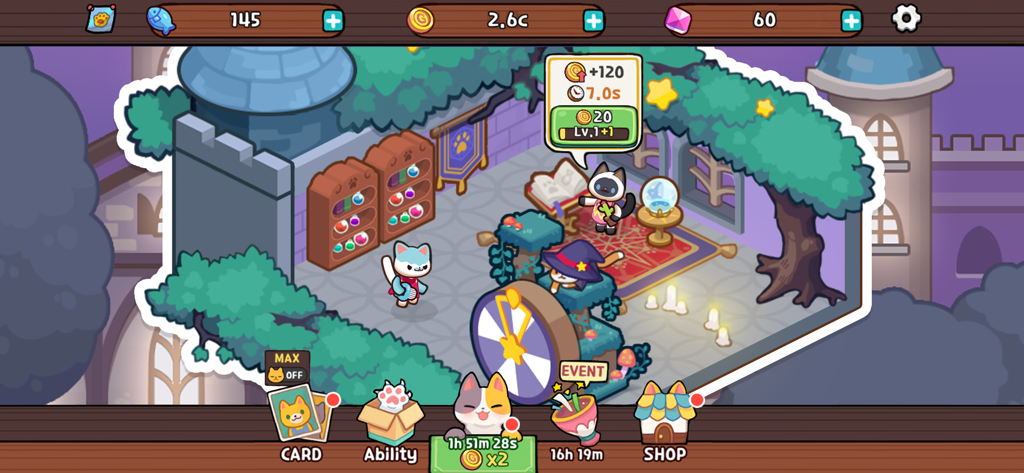 Kitty Cat Tycoon - Cute cats working in a magical castle themed furniture workshop in Kitty Cat Tycoon