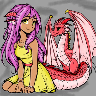 realistic dragonkin girl