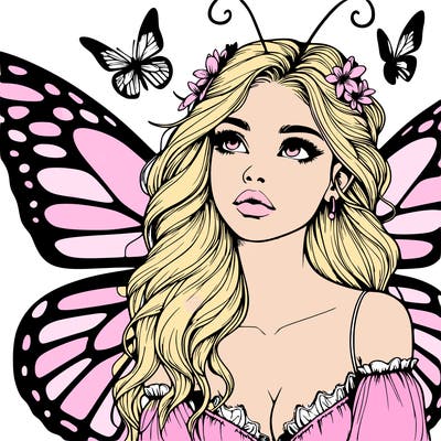 butterfly fairy realistic girl