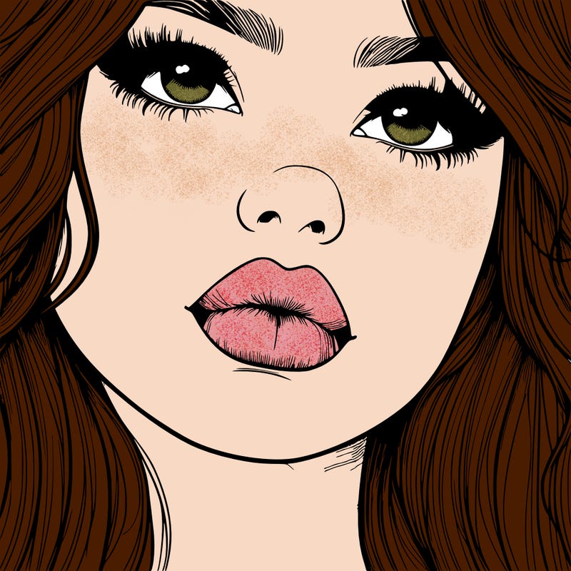 really realistic girl with lips