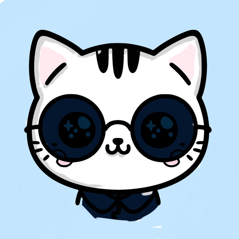 aesthetic cute cat with glasses on