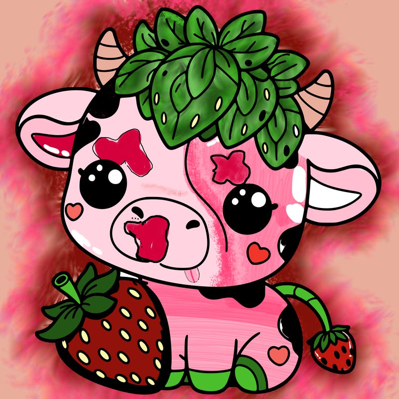 cute strawberry cow