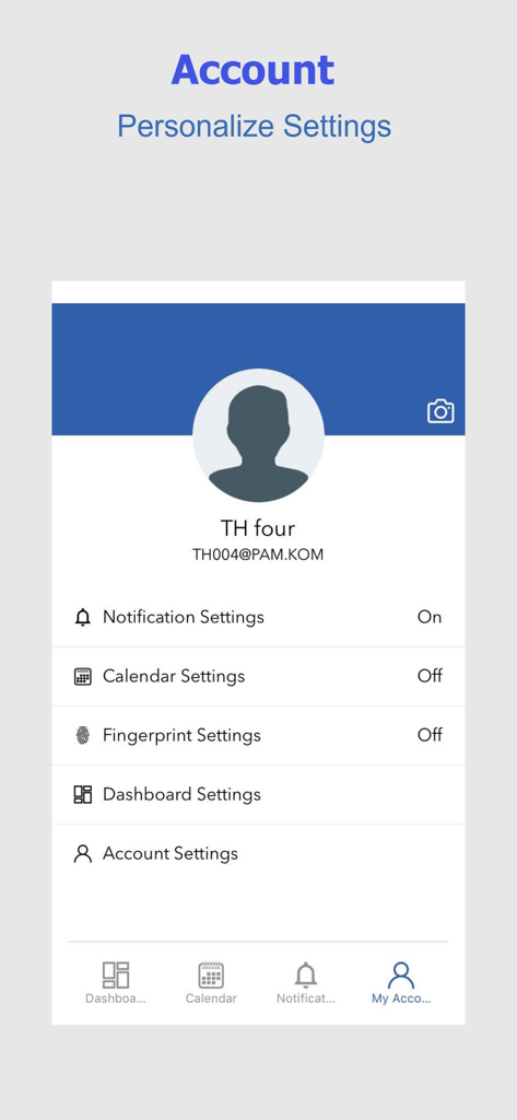 BIPO HRMS v2 account settings screen displaying user profile and personalization options