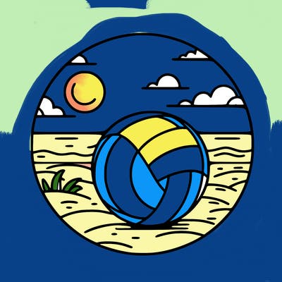 volleyball on a beach