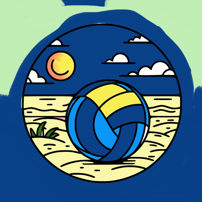 volleyball on a beach