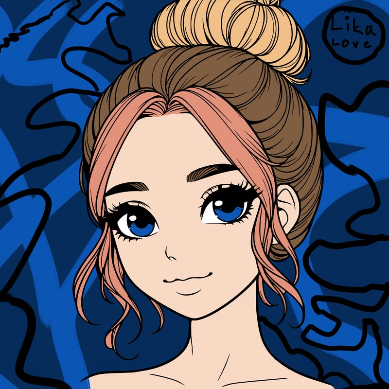 realistic pretty girl with hair in bun