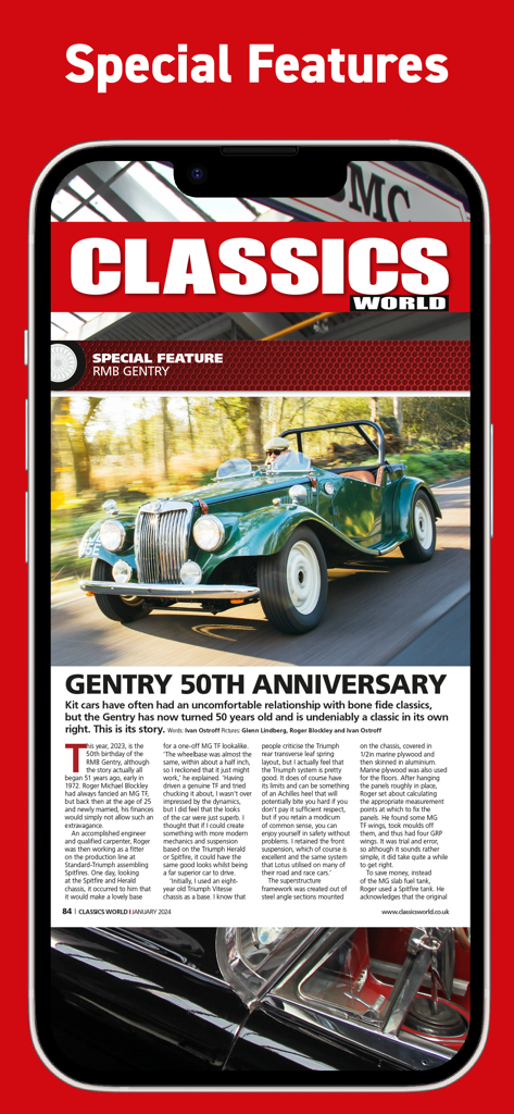 Classics World Magazine - A special feature article about classic car restoration in the Classics World app
