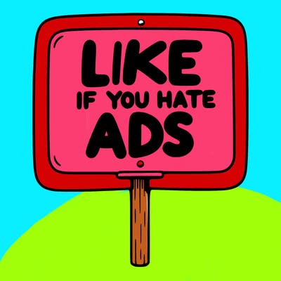 a sign that says like if you hate ads