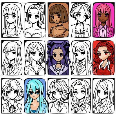 girls that look diffrent anime