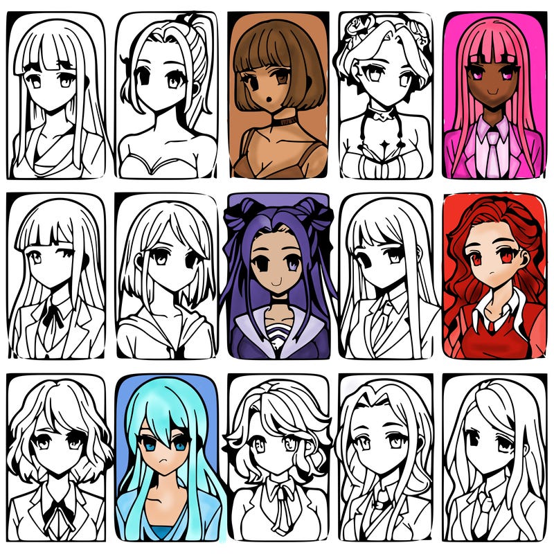 girls that look diffrent anime