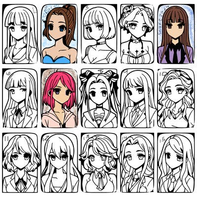 girls that look diffrent anime