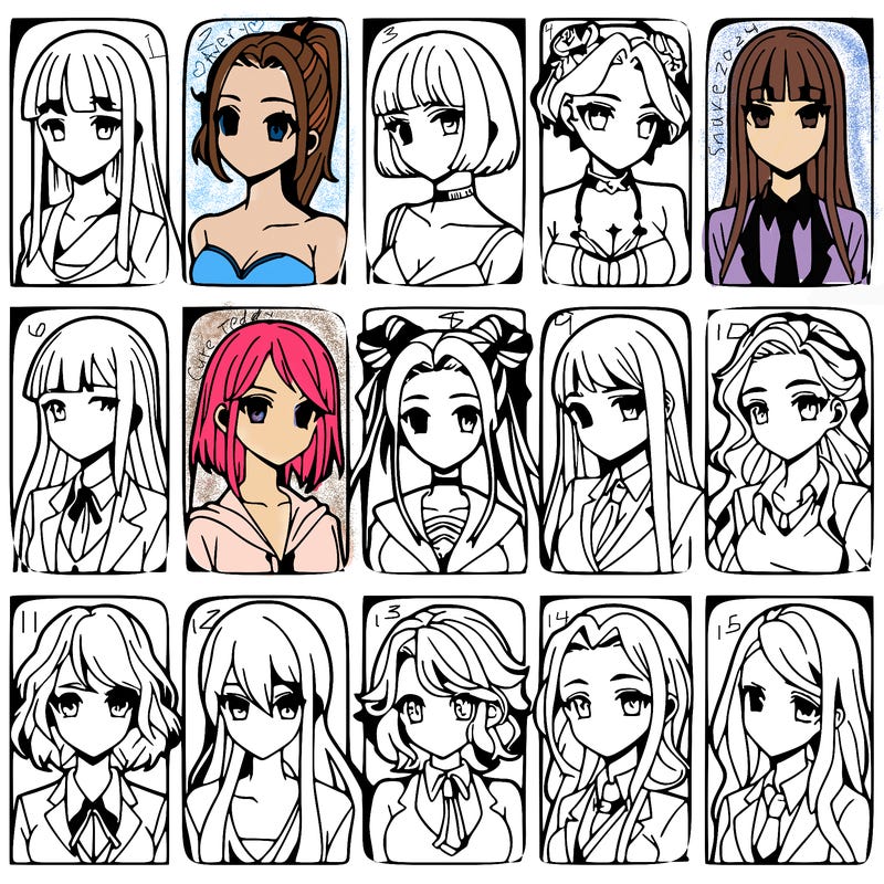 girls that look diffrent anime