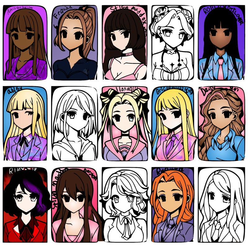 girls that look diffrent anime