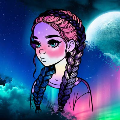 realistic girl with braids