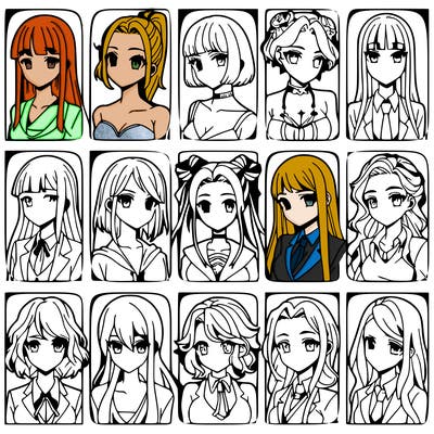 girls that look diffrent anime