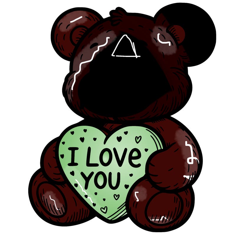 teddy bear holding an i love you heart