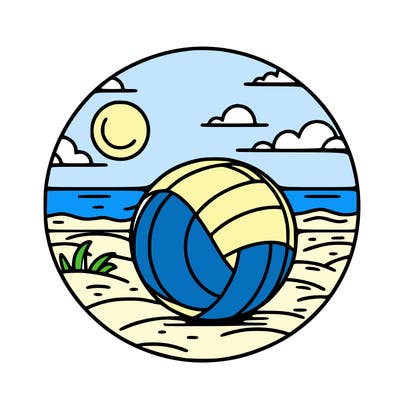 volleyball on a beach