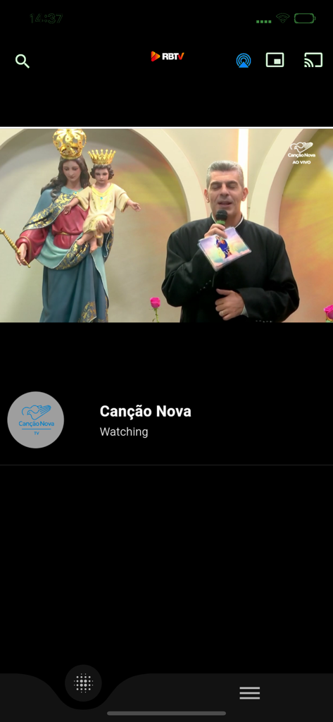 RBTV - App mobile RBTV in streaming una trasmissione in diretta del canale brasiliano Cancao Nova.