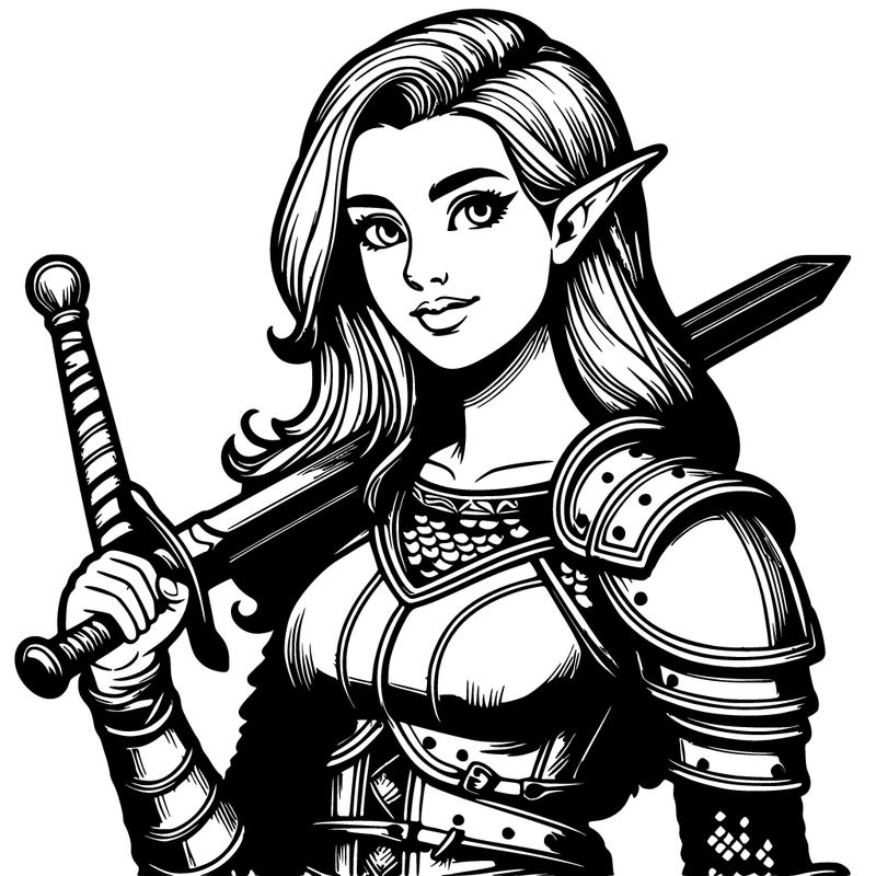 realistic elf girl warrior