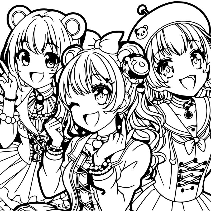 anime girls having fun