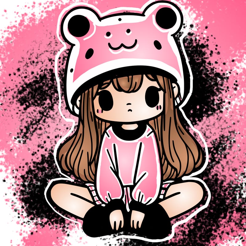 a girl wearing a frog hat and some frog socks