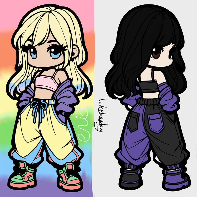 girl in crop top and baggy pants