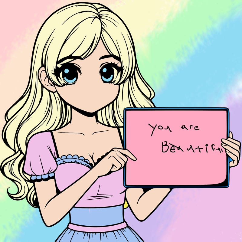 realistic pretty girl holding blank sign