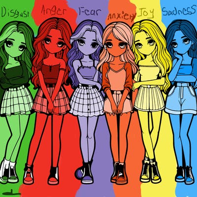 a group of girls realistic