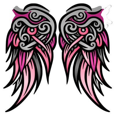 tribal tattoo style angel wings