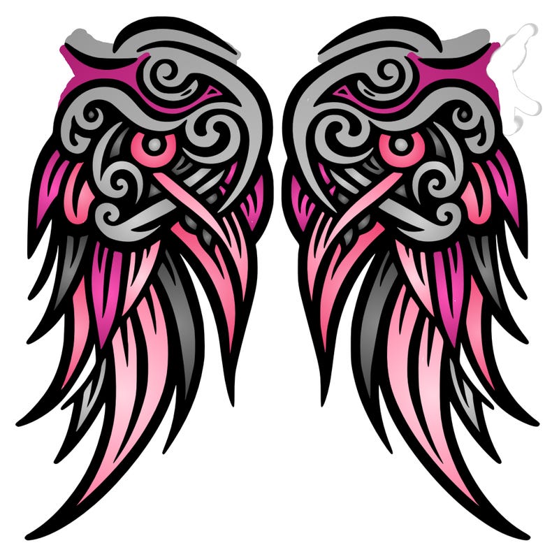 tribal tattoo style angel wings