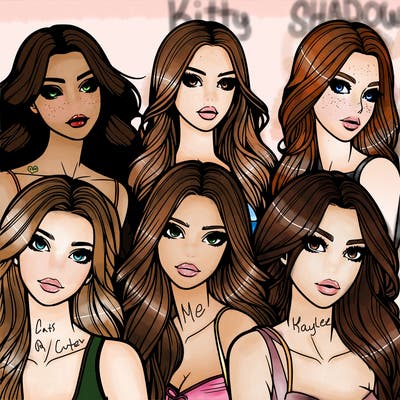 a group of realistic girls