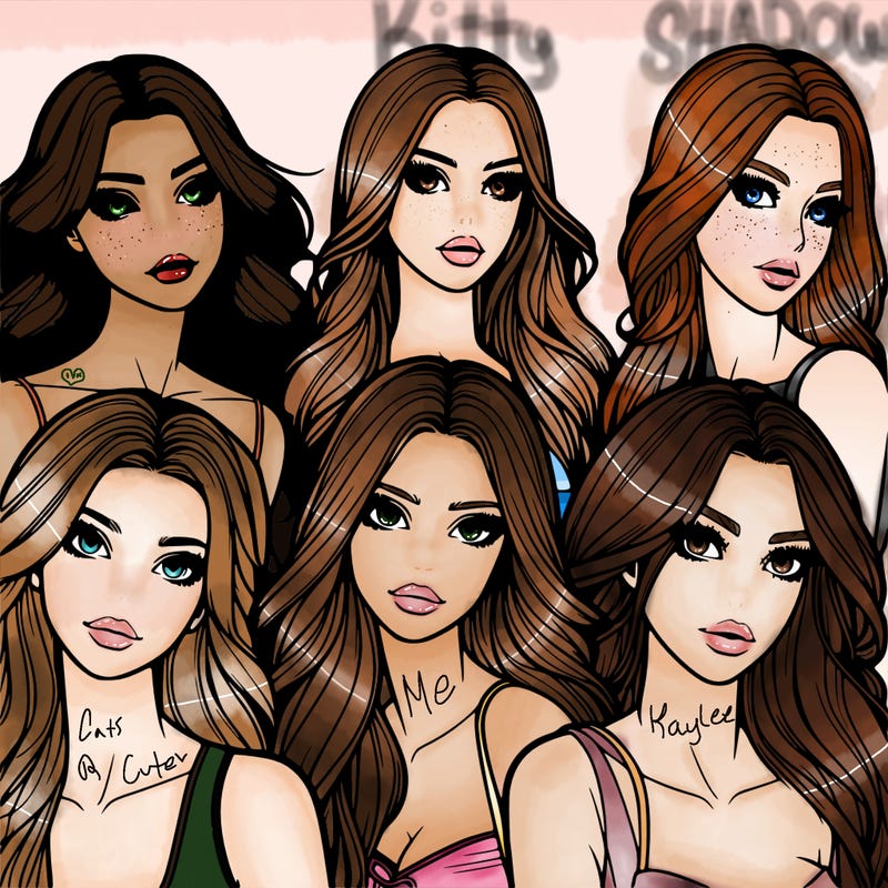 a group of realistic girls