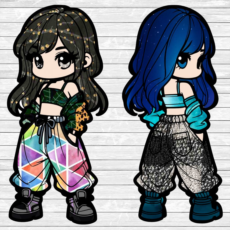 girl in crop top and baggy pants