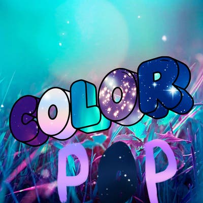 a sign that says color in bubble writing