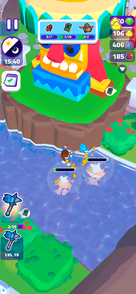 Island Scavenger: Wild Mystery - アイランド・スカベンジャー ワイルド・ミステリーのゲームで、水から資源を漁るキャラクター