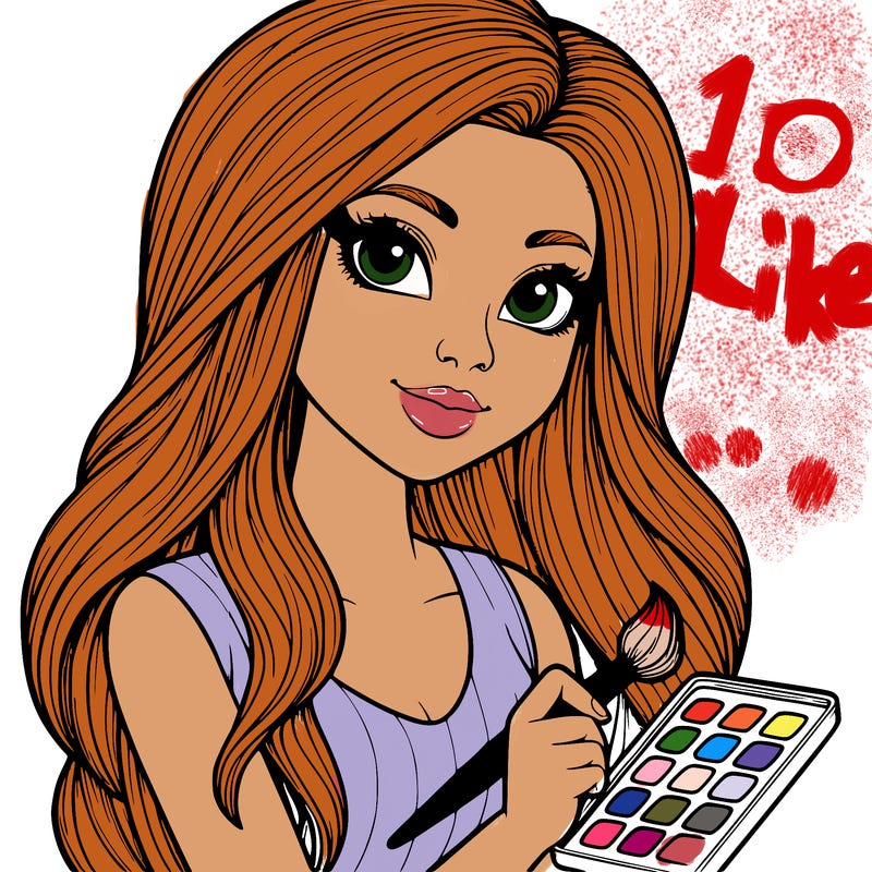 realistic girl with a paintbrush