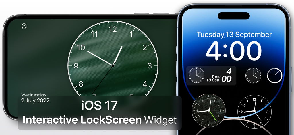 Analog Clock - Desk Widget - Interactive analog clock widgets and full screen desk clock on iPhone lock screen