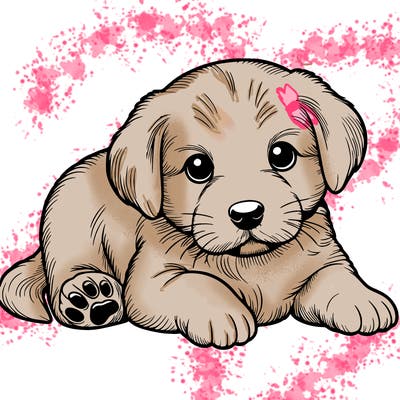 a cute realistic puppy