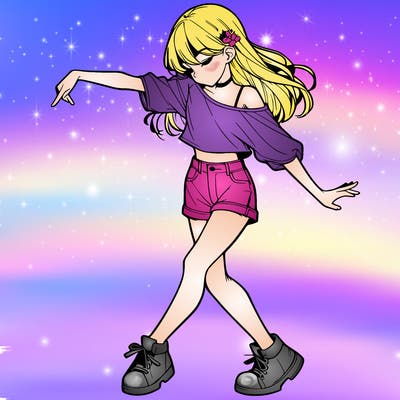 realistic girl danceing