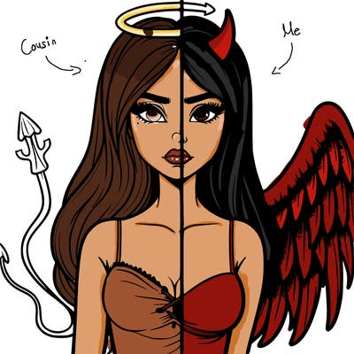 devil vs angel realistic girl