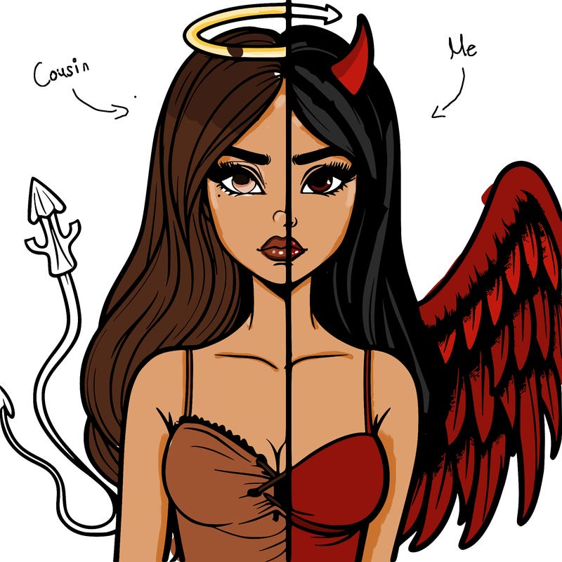 devil vs angel realistic girl