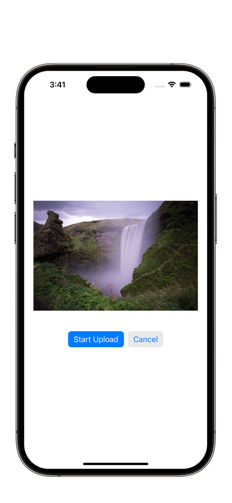 Imgur Image Uploader - Interface showing an image preview with Start Upload and Cancel buttons