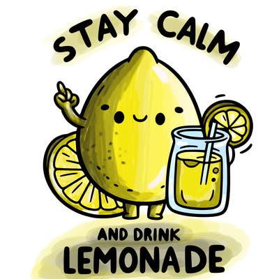 stay calm and drink lemonade