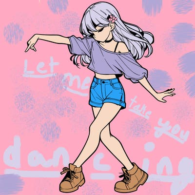 realistic girl danceing