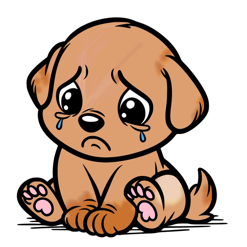 hurt sad puppy