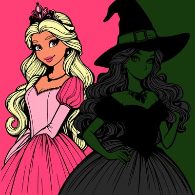 a realistic princess and a witch