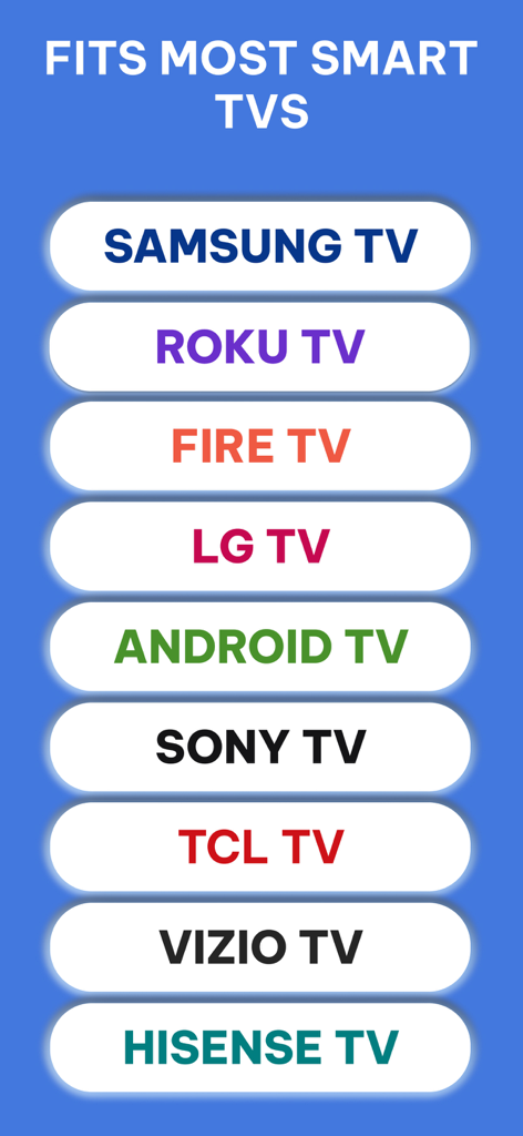 Universal TV Remote Voice AI - Una lista de marcas de Smart TV compatibles que incluyen Samsung Roku LG y Sony para la aplicación Control Remoto Universal TV Voz IA