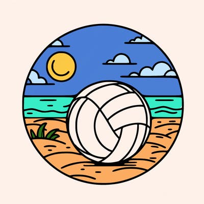 volleyball on a beach