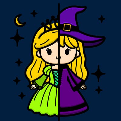 split princess and witch